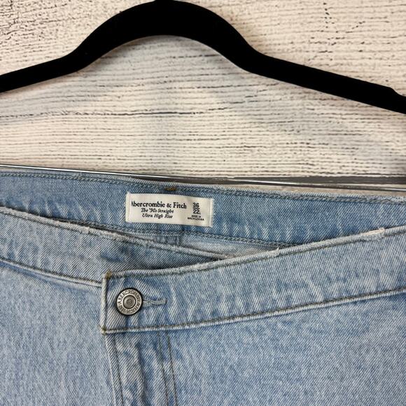Abercrombie & Fitch Plus Size 90's Ultra High Rise Straight Leg Jeans Size 22L - Picture 4 of 9